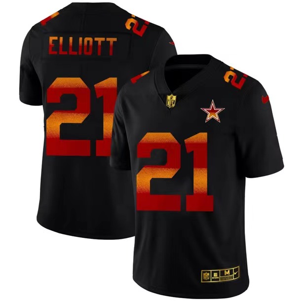 Men's Dallas Cowboys #21 Ezekiel Elliott 2020 Black Fashion Limited Stitched NFL Jersey
